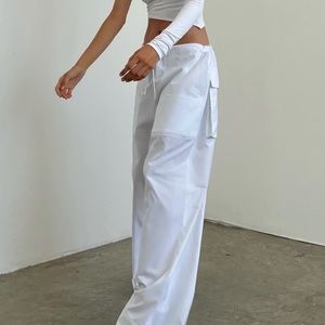 NWT Local European WIDE LEG MULTI POCKET PANT - WHITE